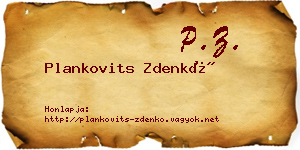 Plankovits Zdenkó névjegykártya